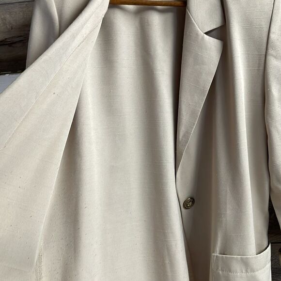 Cristin Stevens Ladies Button Front Blazer Jacket, Size Small, Tan, Vintage - Picture 4 of 12